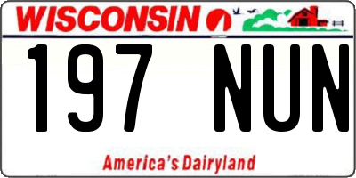 WI license plate 197NUN