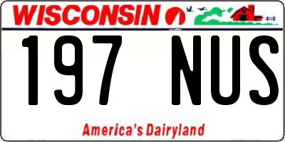 WI license plate 197NUS