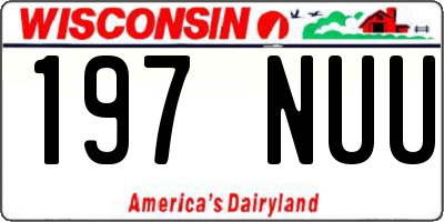 WI license plate 197NUU