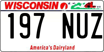 WI license plate 197NUZ