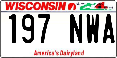 WI license plate 197NWA