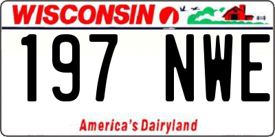 WI license plate 197NWE