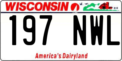 WI license plate 197NWL