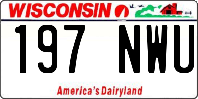 WI license plate 197NWU