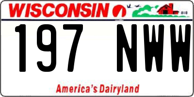 WI license plate 197NWW