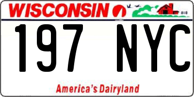 WI license plate 197NYC