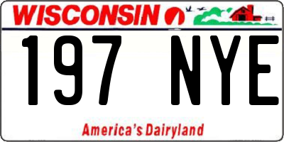 WI license plate 197NYE