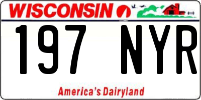 WI license plate 197NYR