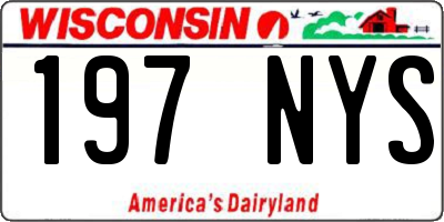 WI license plate 197NYS