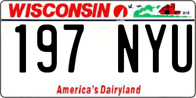 WI license plate 197NYU