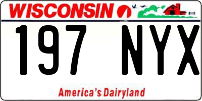WI license plate 197NYX