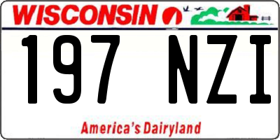 WI license plate 197NZI