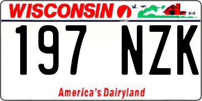 WI license plate 197NZK