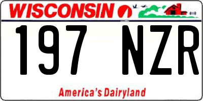 WI license plate 197NZR