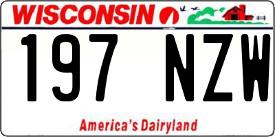 WI license plate 197NZW