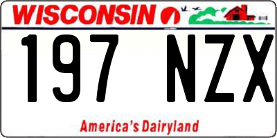 WI license plate 197NZX