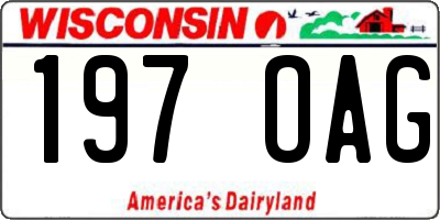 WI license plate 197OAG