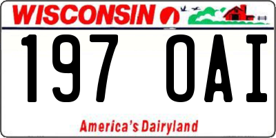 WI license plate 197OAI
