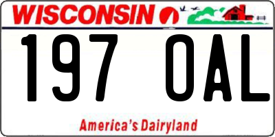 WI license plate 197OAL
