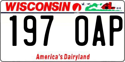 WI license plate 197OAP