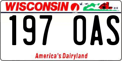 WI license plate 197OAS