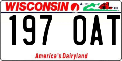 WI license plate 197OAT