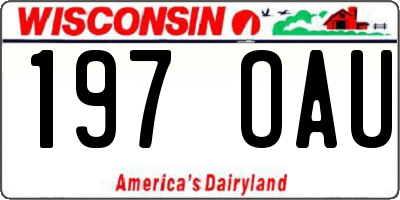 WI license plate 197OAU