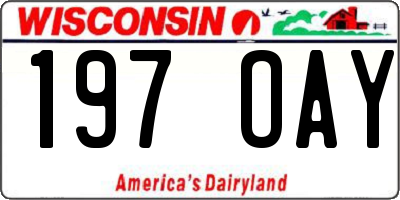 WI license plate 197OAY