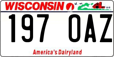 WI license plate 197OAZ