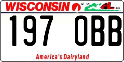WI license plate 197OBB