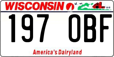 WI license plate 197OBF