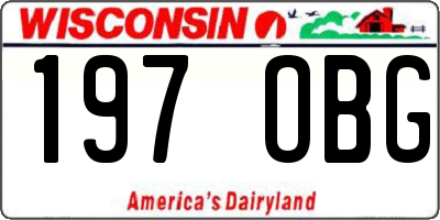 WI license plate 197OBG