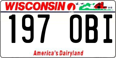 WI license plate 197OBI