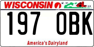 WI license plate 197OBK