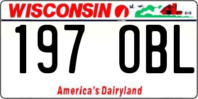 WI license plate 197OBL