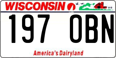 WI license plate 197OBN