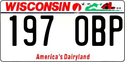 WI license plate 197OBP