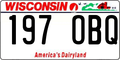 WI license plate 197OBQ
