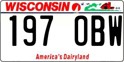 WI license plate 197OBW