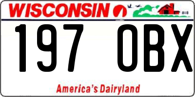 WI license plate 197OBX