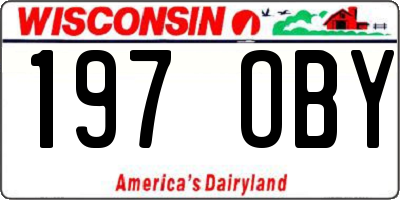 WI license plate 197OBY