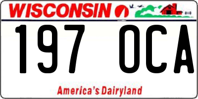 WI license plate 197OCA