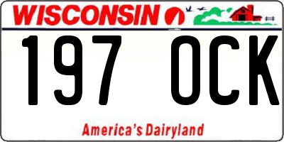 WI license plate 197OCK