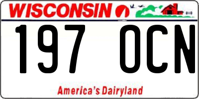 WI license plate 197OCN