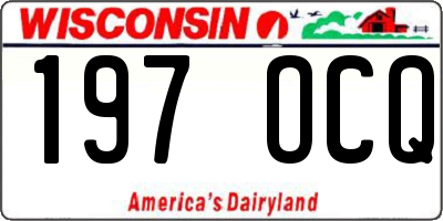 WI license plate 197OCQ