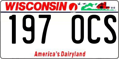 WI license plate 197OCS