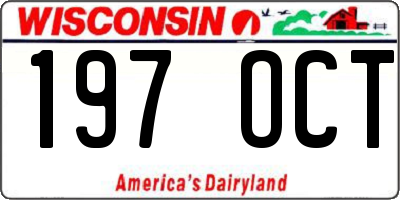 WI license plate 197OCT