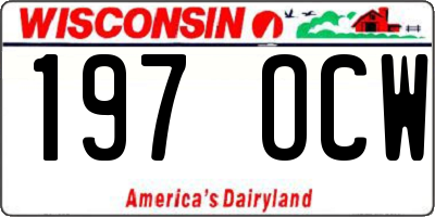WI license plate 197OCW