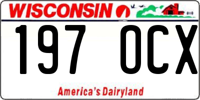 WI license plate 197OCX