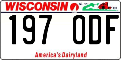 WI license plate 197ODF